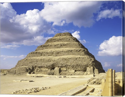 Framed Step Pyramid of Zoser, Saqqara, Egypt Print