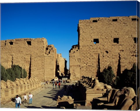 Framed Avenue of Sphinxes, Temples of Karnak, Luxor, Egypt Print