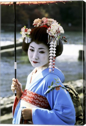 Framed Geisha looking sideways, Kyoto, Japan Print