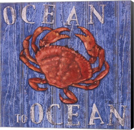 Framed Coastal USA Red Crab Print