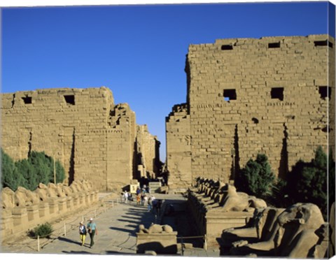 Framed Avenue of the Sphinxes, Temples of Karnak, Luxor, Egypt Print