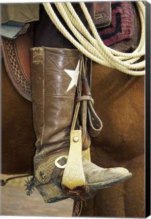 Framed Cowboy riding a horse Print