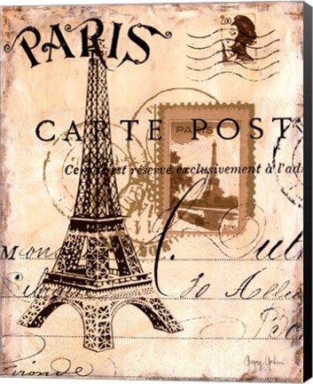 Framed Paris Collage I Print