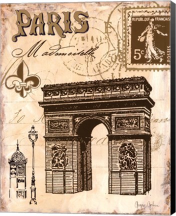 Framed Paris Collage II Print