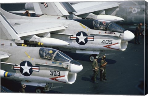 Framed U.S. Navy, Vought A-7 Crusader, Jet Fighters Print