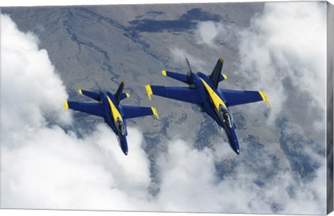 Framed U.S. Navy Blue Angels F-18 Hornets photography Print