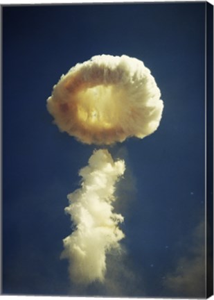 Framed Mushroom cloud formed bomb testing Print