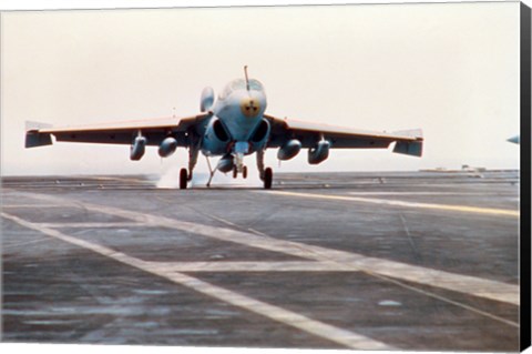 Framed Plane taking off from the USS Enterprise aircraft carrier Print