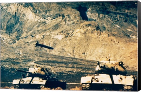 Framed Missile approaching an M47 Tank Print