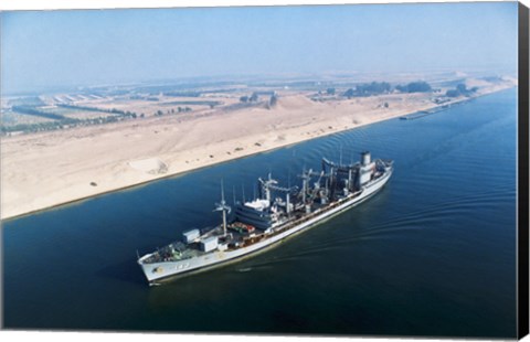 Framed USS Neosho Transits the Suez Canal Print