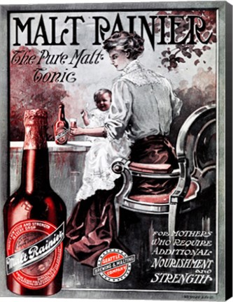 Framed Malt Rainier Beer Print