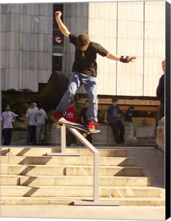 Framed Skateboarder On Stairs Print