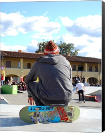 Framed Skater In Florence On Board Print