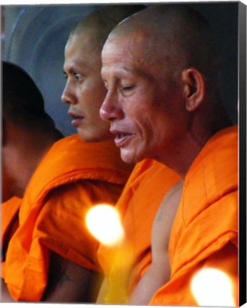 Framed Buddhist Monk Meditation in Wat Khung Taphao Print