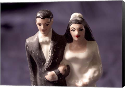 Framed Close-up of a wedding cake figurine Print