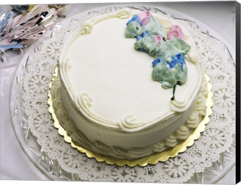 Framed Close-up of a cake on a tray Print