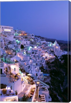 Framed Night, Santorini, Thira (Fira), Cyclades Islands, Greece Print