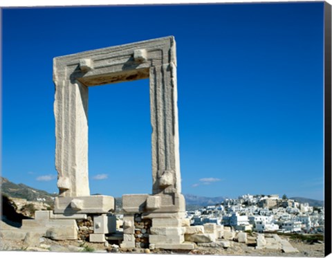 Framed Portara Gateway, Temple of Apollo, Naxos, Cyclades Islands, Greece Print