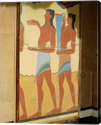 Framed Minoan Art, Procession Fresco, Palace of Knossos, Knossos, Crete, Greece Print