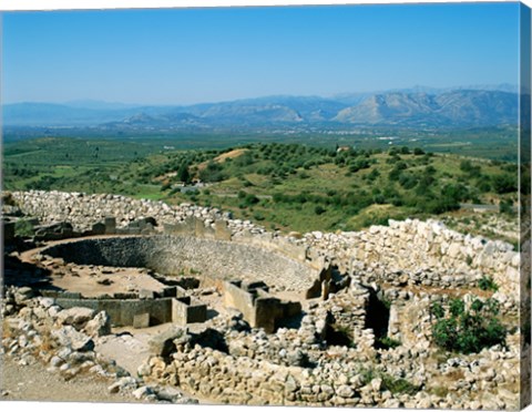 Framed Royal Tombs Grave Circle, Mycenae, Greece Print