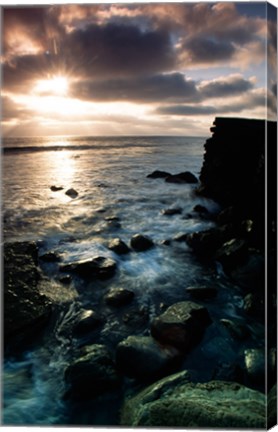 Framed Sunrise over the sea, Cabrillo National Monument, San Diego, California, USA Print