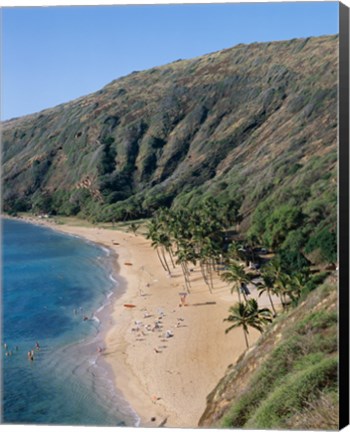 Framed High angle view of a bay, Hanauma Bay, Oahu, Hawaii, USA Print