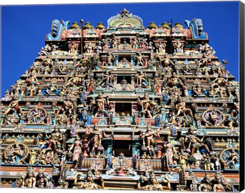 Framed Carving on Sri Meenakshi Hindu Temple, Chennai, India Print