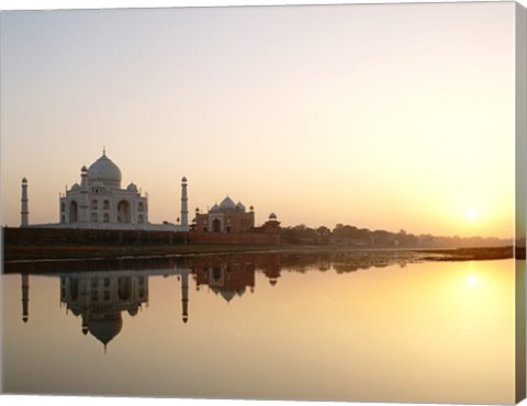 Framed Silhouette of the Taj Mahal at sunset, Agra, Uttar Pradesh, India Print