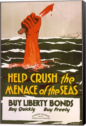 Framed Help Crush the Menace of the Seas Print