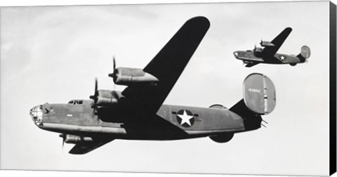 Framed Low angle view of two bomber planes in flight, B-24 Liberator Print