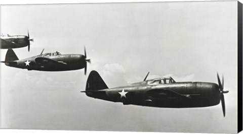 Framed Three fighter planes, P-47 Thunderbolt Print