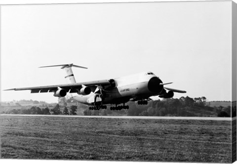 Framed Military airplane taking off, C-5 Galaxy Print