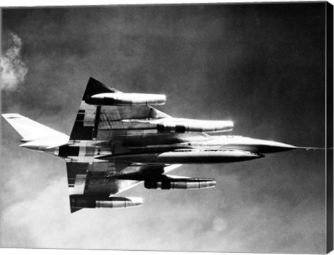 Framed Low angle view of a fighter plane in flight, B-58 Hustler Print