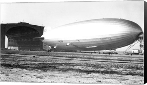 Framed USA, New Jersey, Hindenberg, Airship on a landscape Print