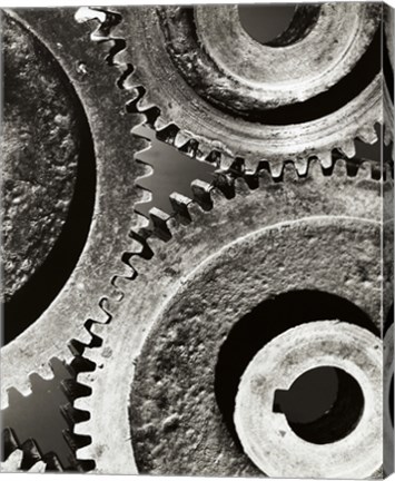 Framed Close-up of interlocked gears Print