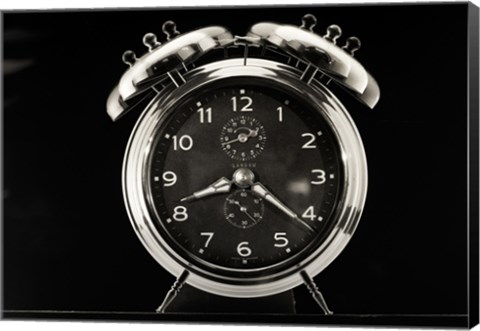 Framed Close up of vintage alarm clock Print