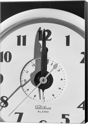 Framed Face clock showing 12 o&#39;clock, close-up Print