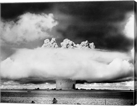 Framed Atomic bomb explosion, Bikini Atoll, Marshall Islands Print