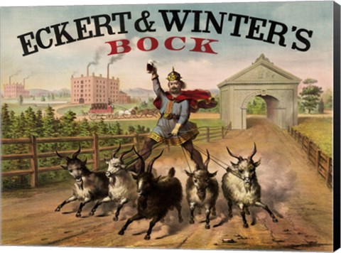 Framed Eckert and Winters Bock Beer Print