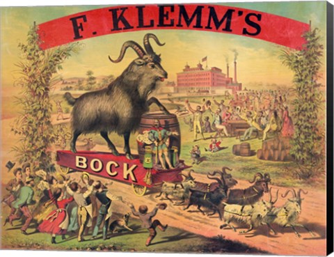 Framed F. Klems Bock Beer Print