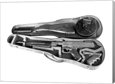 Framed Tommy Gun in a Violin Case Print