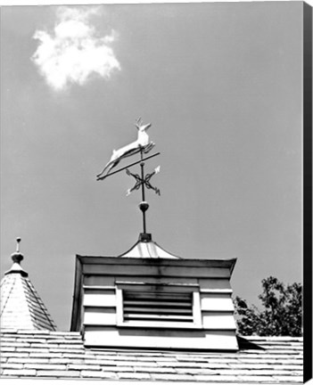 Framed Weather Vane of Leaping Deer Print