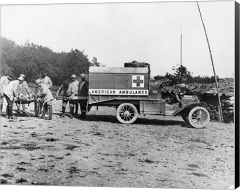 Framed Ambulance During World War I Print