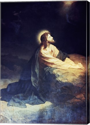 Framed Christ in the Garden of Gethsemane Heinrich Hoffmann (1824-1911 German) Print