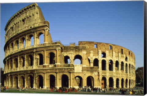 Framed Low angle view of a coliseum, Colosseum, Rome, Italy Landscape Print