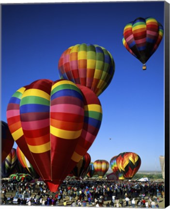 Framed Hot air balloons at the Albuquerque International Balloon Fiesta, Albuquerque, New Mexico, USA Vertical Print