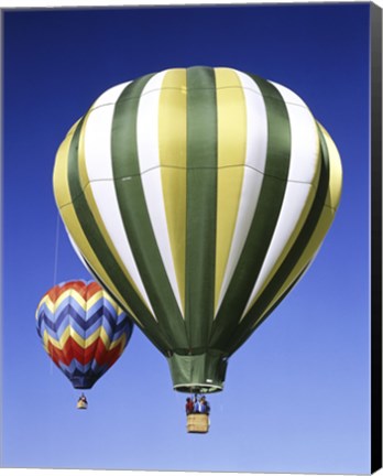 Framed Green Hot Air Balloon Print