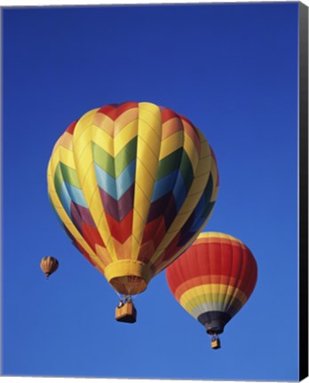 Framed Rainbow Colored Hot Air Balloons Print