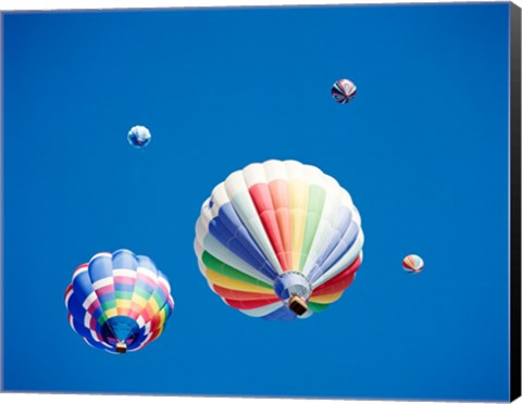 Framed Rainbow Hot Air Balloons as Seen from Below Print