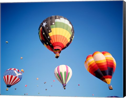 Framed Hot Air Balloons Floating Away Print